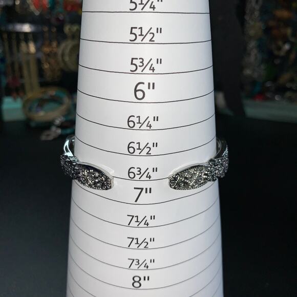 Dark Crystal Watch Bracelet in Silver Filigree-Moonlit Relic - Picture 3 of 7